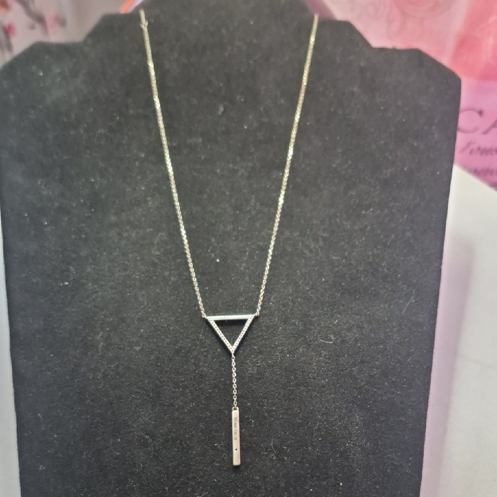 Tocara Sterling Silver and DiAmi Triangle Pendant Necklace (J53)